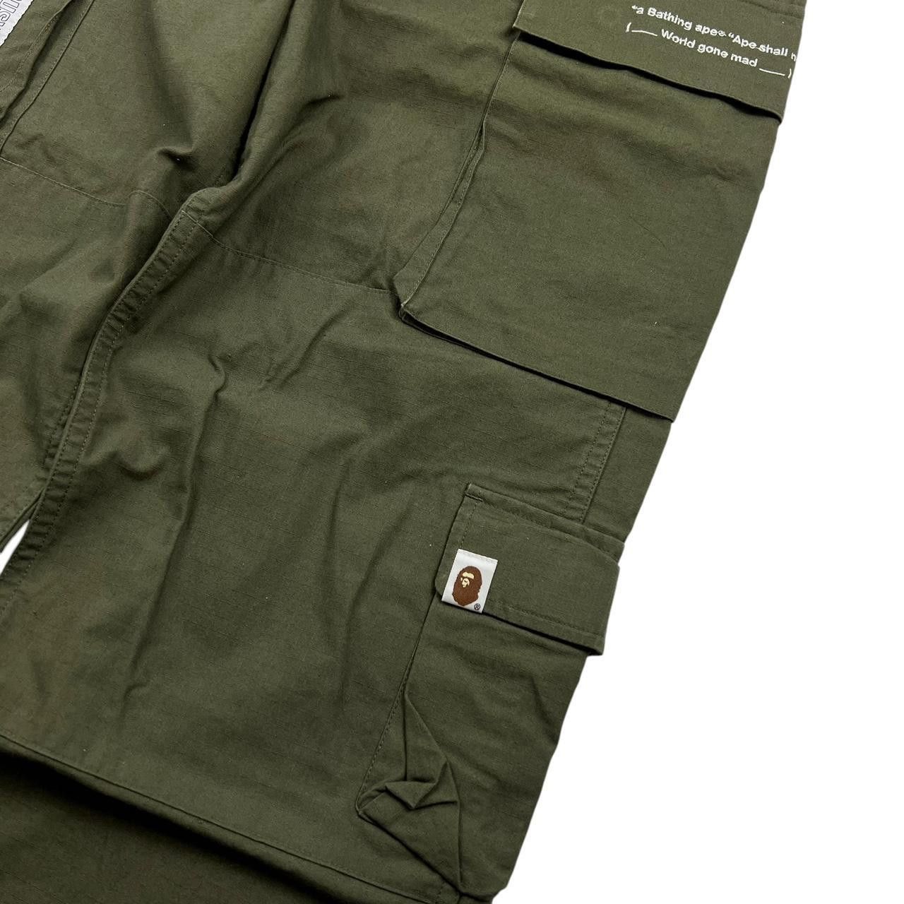 Bape Bape Green Cargo Trousers - Waist: 31” Size US 31 - 3 Thumbnail