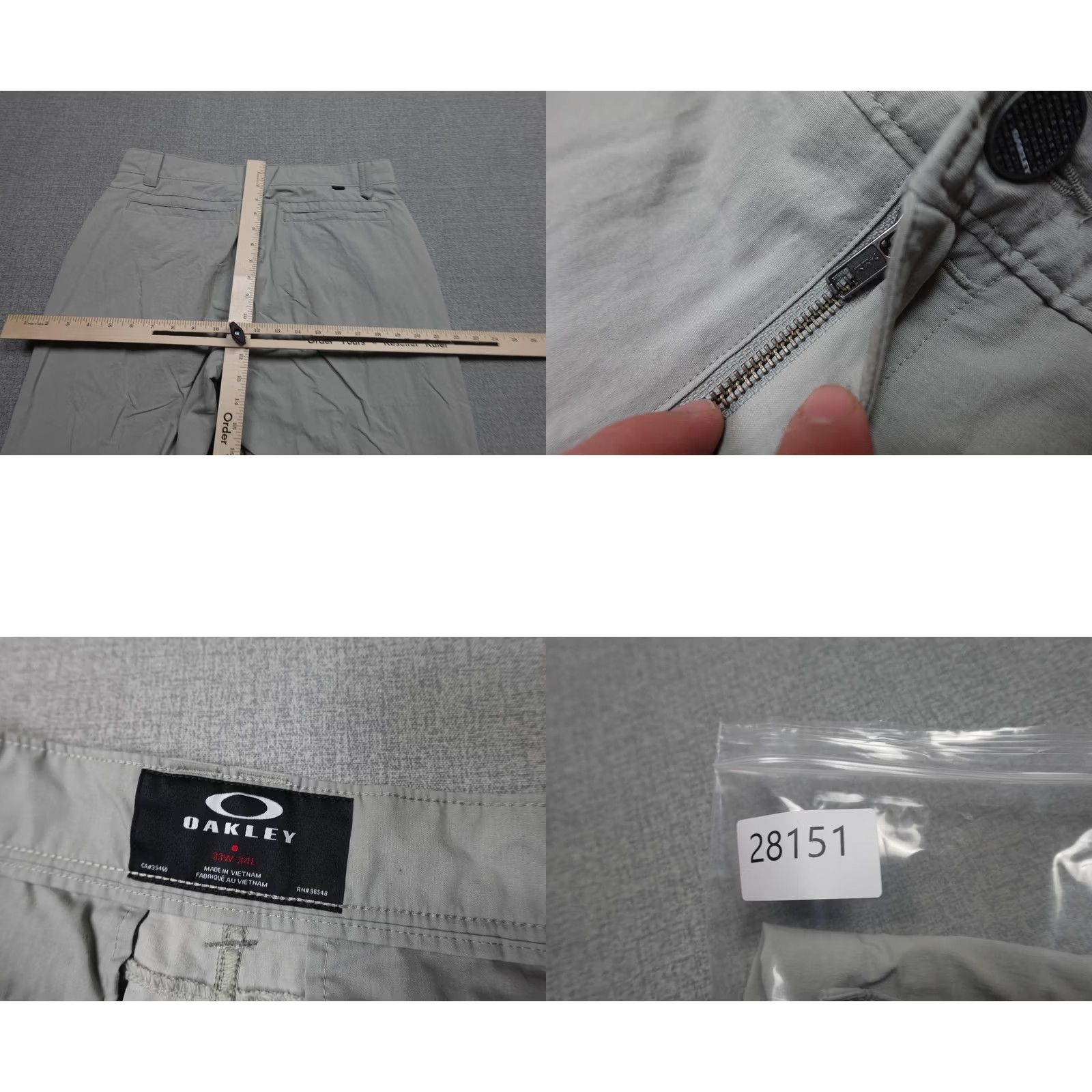 Oakley Oakley Mens Gray Chino Pants 33x34 Lightweight Regular Fit Casual Golf Outdoor Size US 33 - 8 Thumbnail