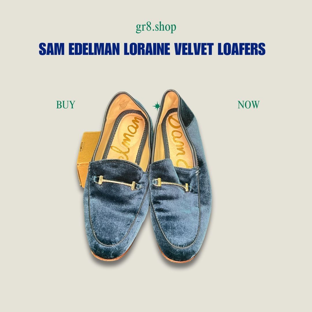 Sam Edelman Sam Edelman Loraine Velvet Loafers Size 7 Navy Blue Luxuriou Size US 7 / IT 37 - 1 Thumbnail