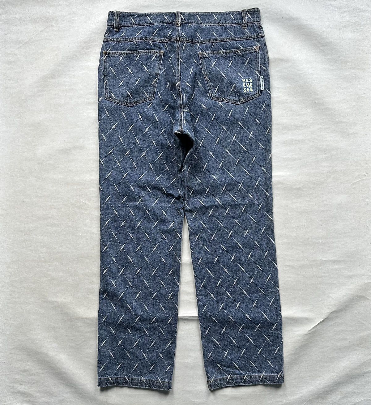 Designer × Uniform Bridge YESEYESEE Net Denim Pant Blue Size US 35 - 2 Thumbnail