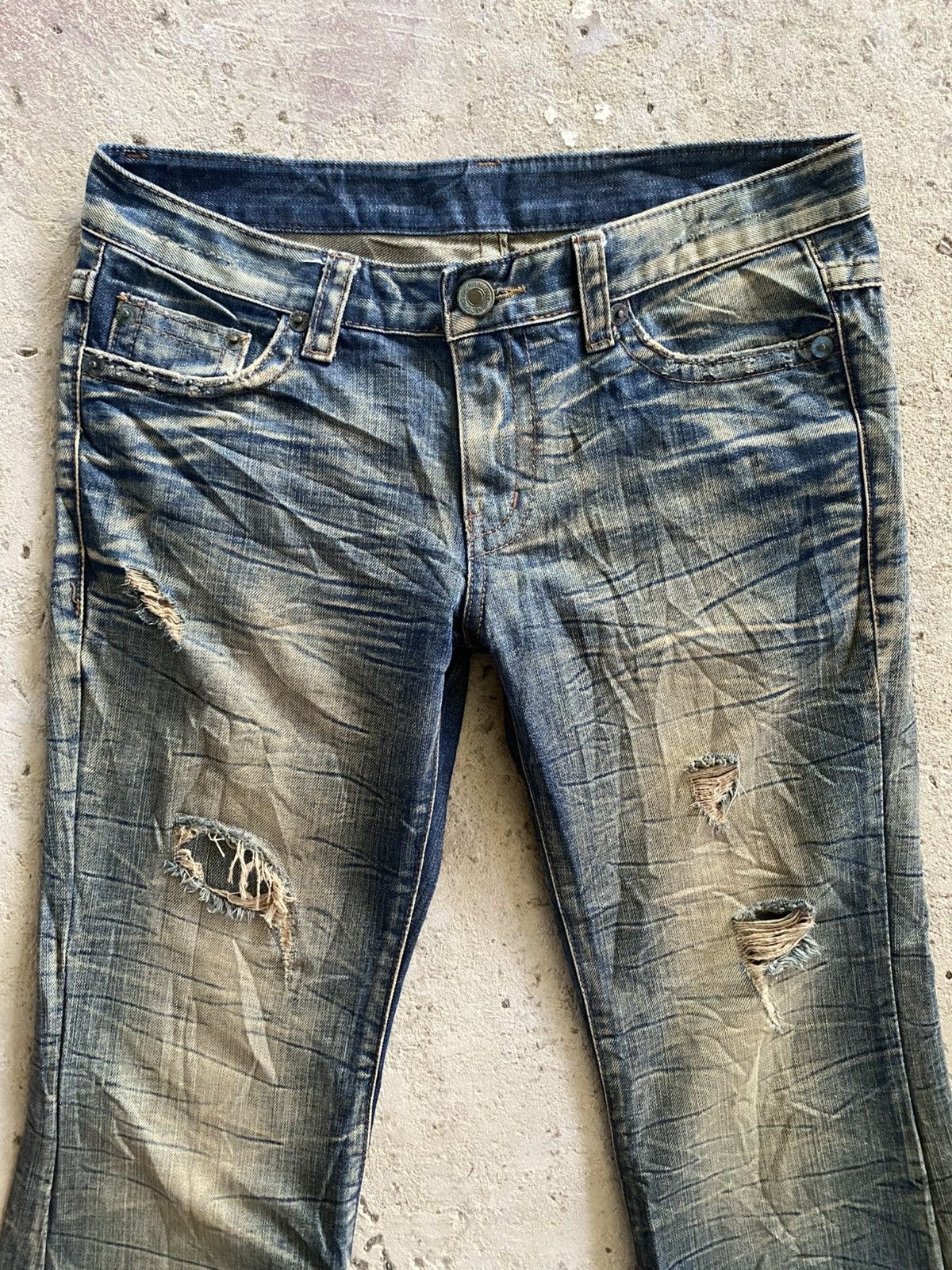 Tornado Mart Agate Label Rusty Whiskers Flare Denim Size US 31 - 8 Thumbnail