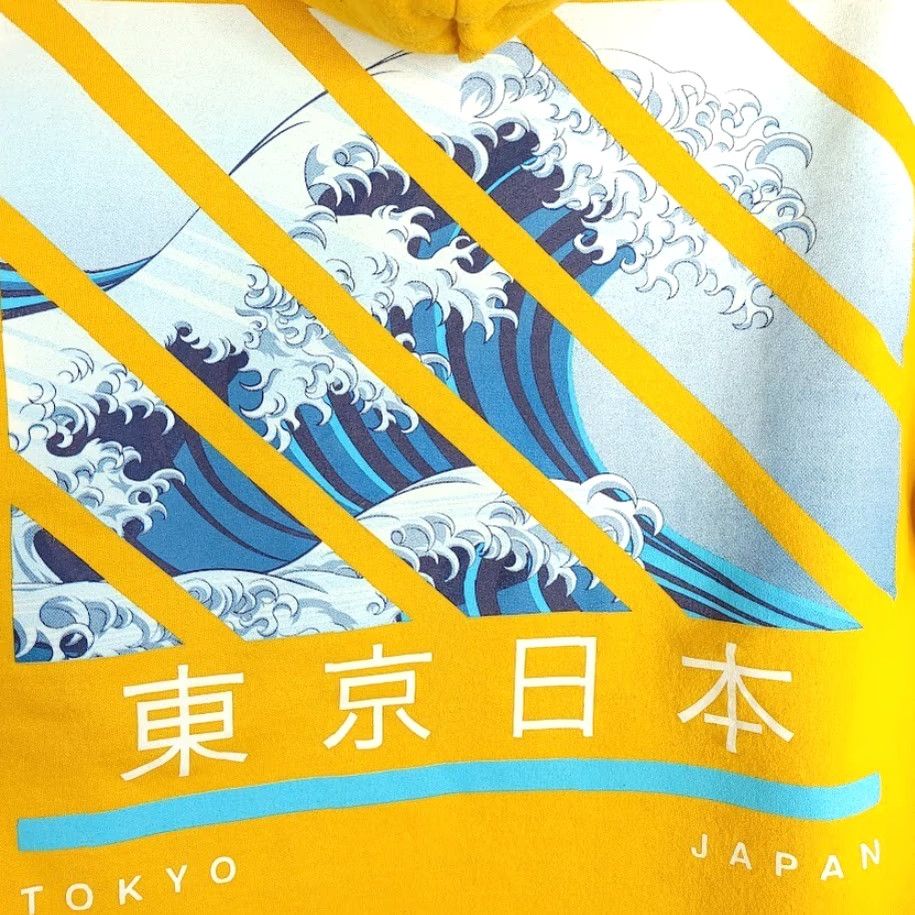 Gildan Gildan Toko Japan Sweatshirt Hoodie Mens Large Pullover Yellow Great Wave Art Hoodie Mens Large Yellow Pullover Size US L / EU 52-54 / 3 - 5 Thumbnail