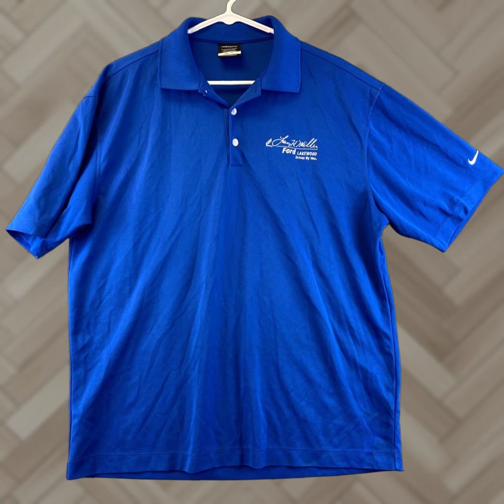 Nike Nike Dri-Fit Polo Shirt Nike Golf Men L Short Sleeve Performance Blue Logo Polo Shirt Mens Regular Size L Size US L / EU 52-54 / 3 - 1 Thumbnail