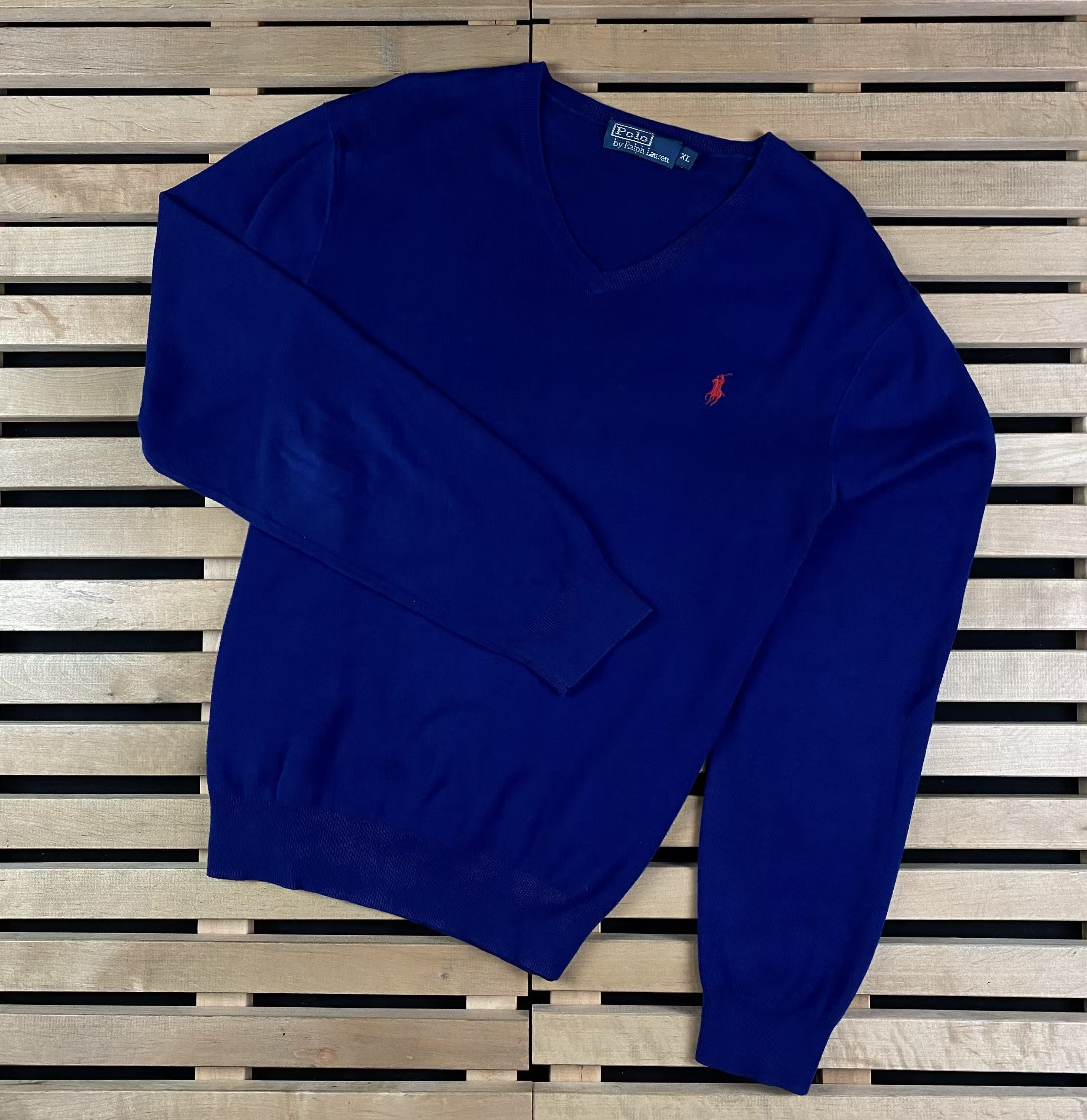 Polo Ralph Lauren × Ralph Lauren × Vintage Mens Sweater Polo By Ralph Lauren Vintage V Neck Size XL Size US XL / EU 56 / 4 - 1 Thumbnail