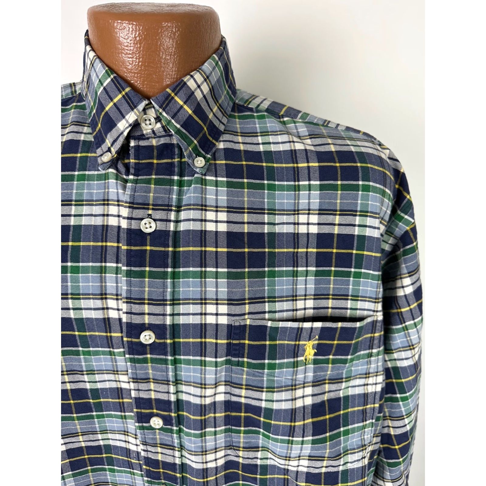 Ralph Lauren VINTAGE Ralph Lauren Shirt Men Medium BIG Oxford Oversized Plaid Button Down 90s Casual Business Size US M / EU 48-50 / 2 - 2 Thumbnail
