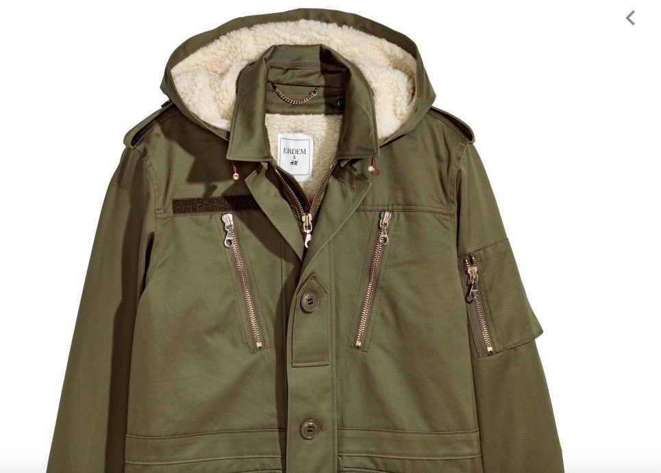 Erdem ERDEM H&M Men Pile Lined Cotton Parka Khaki Green Coat Size US M / EU 48-50 / 2 - 14 Thumbnail