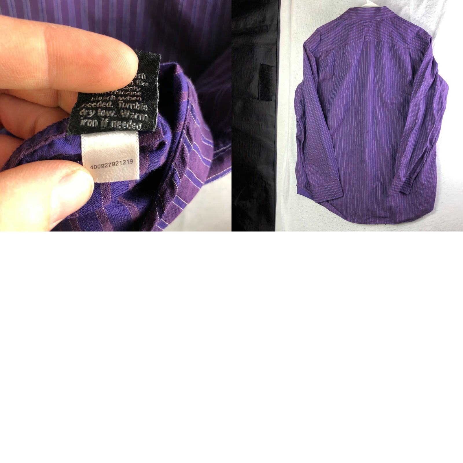 Apt. 9 Apt.9 Mens XL Purple Striped Long Sleeve Point Collar Shirt 100% Cotton Shirt Size US XL / EU 56 / 4 - 8 Thumbnail