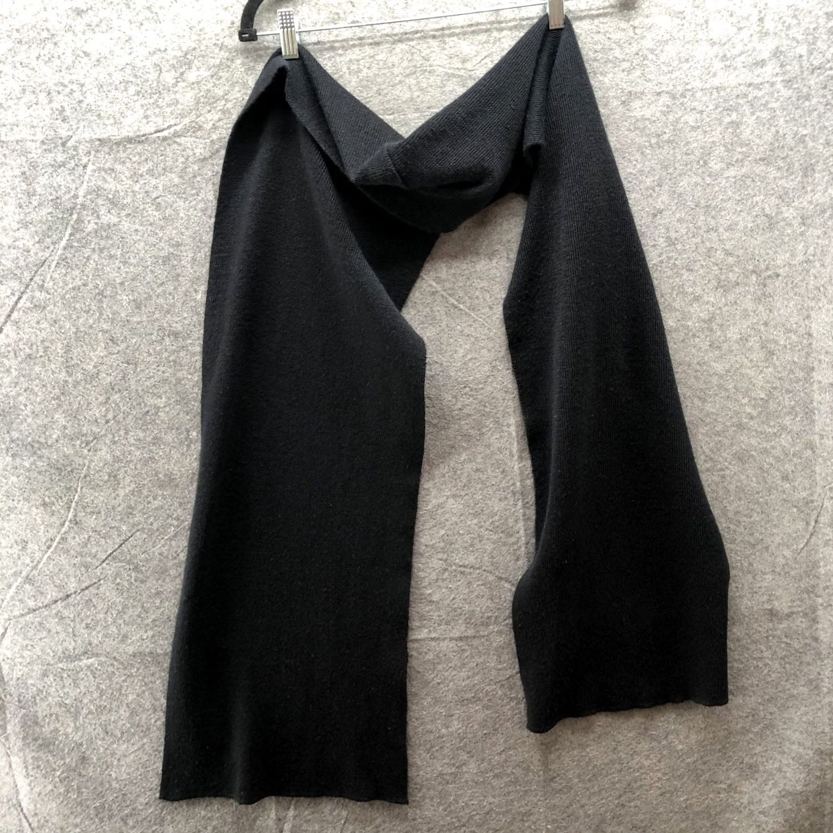 Vintage Morgan Taylor Hooded Wool Blend Scarf Womens Black Knit Rectangle Winter Scarf Neck Warmer Size ONE SIZE - 4 Thumbnail