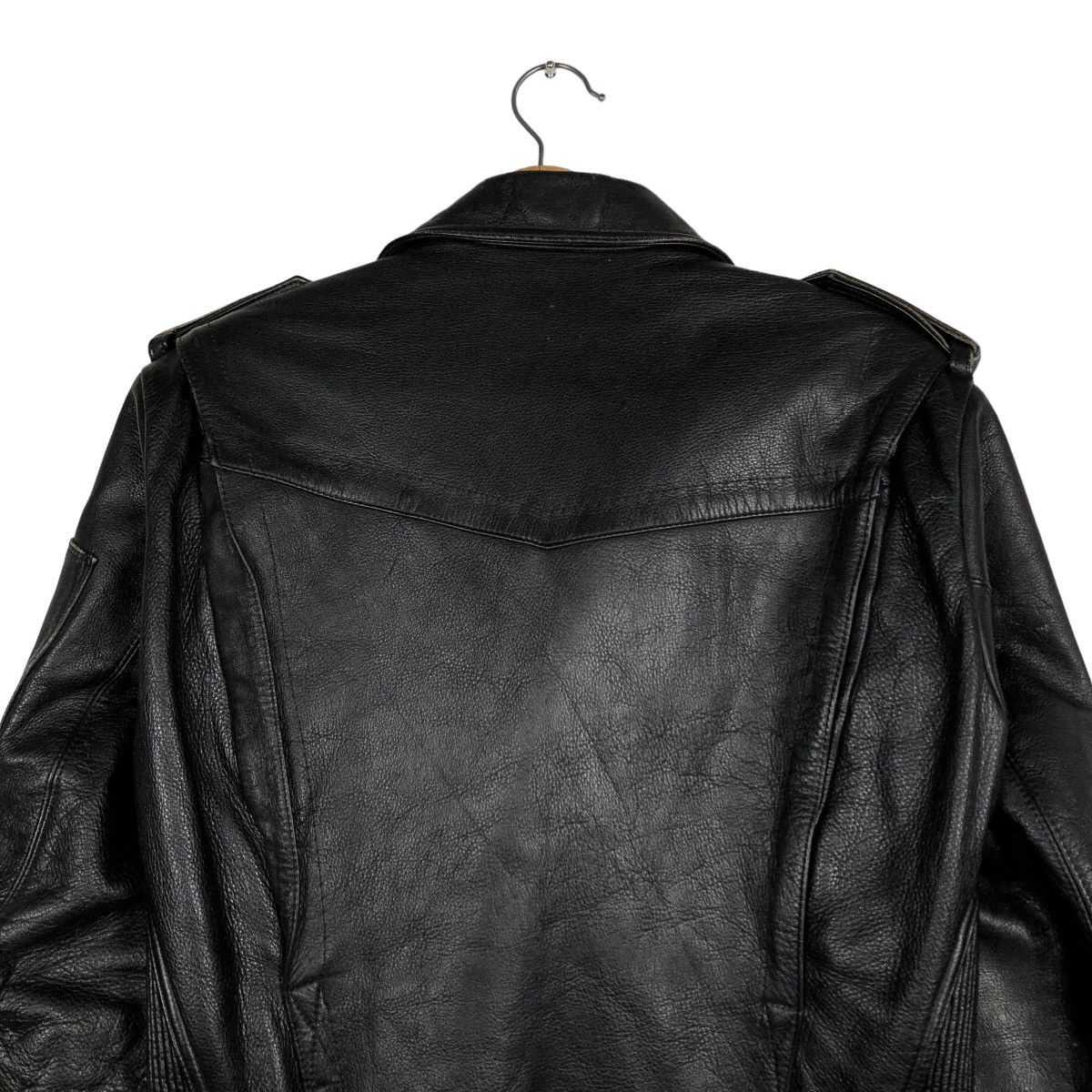 Japanese Brand 🔥VINTAGE LEATHER JACKET BIKER DOUBLE COLLAR ISSEY MIYAKE Size US M / EU 48-50 / 2 - 12 Thumbnail