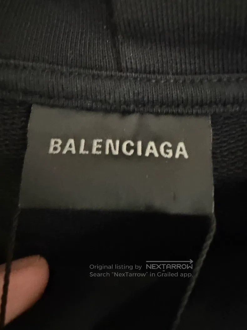Balenciaga Balenciaga Black Faded Logo Hooded Sweatshirt Size US S / EU 44-46 / 1 - 3 Thumbnail