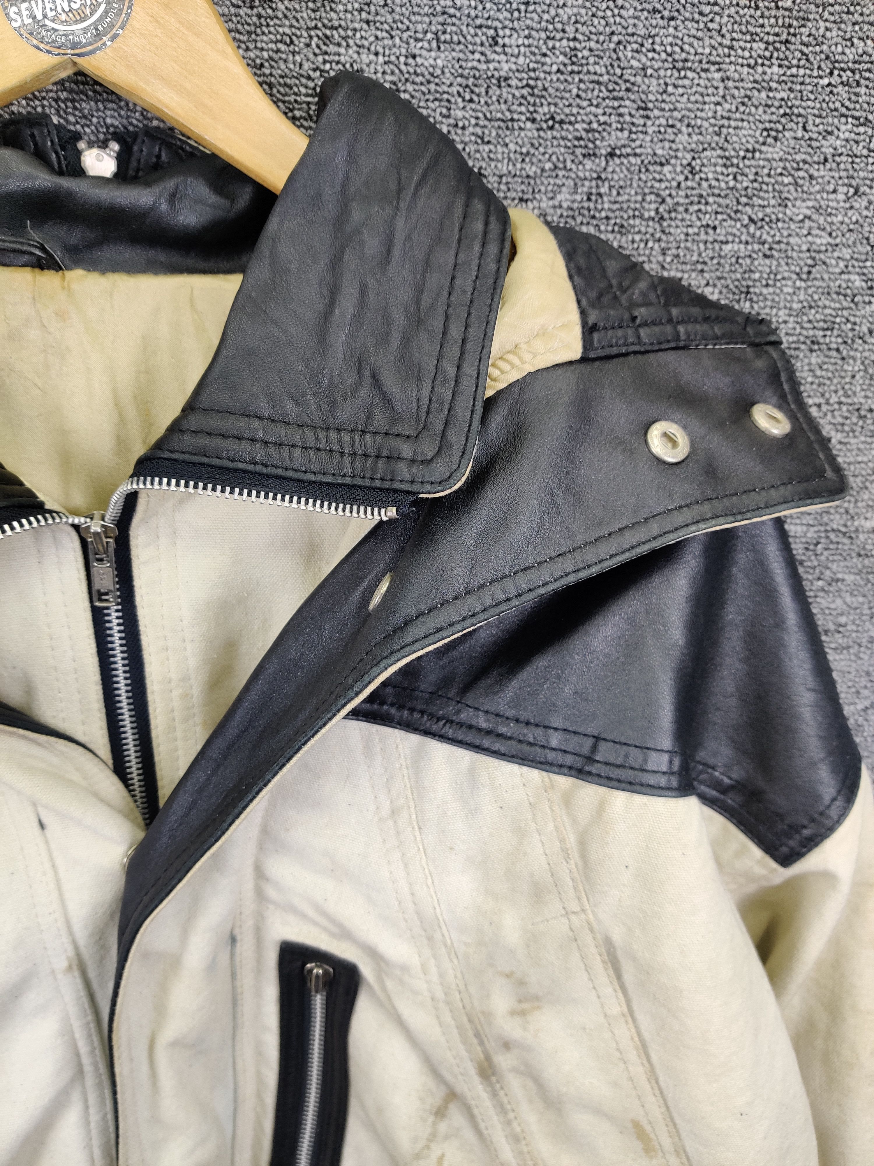 Designer Vintage Via Nuova Pelle Tactical Leather Jacket Size US XL / EU 56 / 4 - 5 Thumbnail