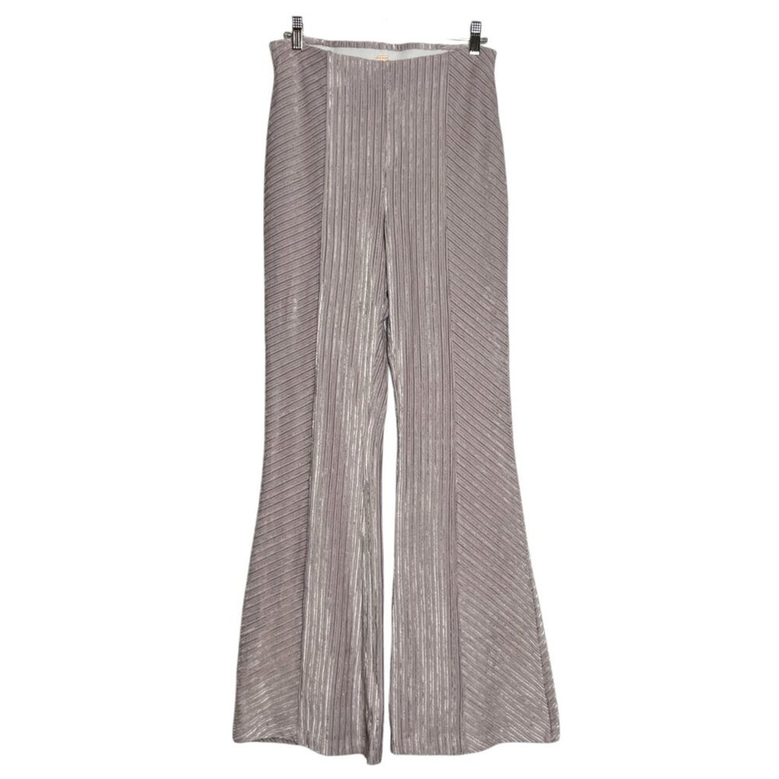 Free People Free People Slim Velvet Flare Pants Lavender Size S Size 27" / US 4 / IT 40 - 1 Thumbnail