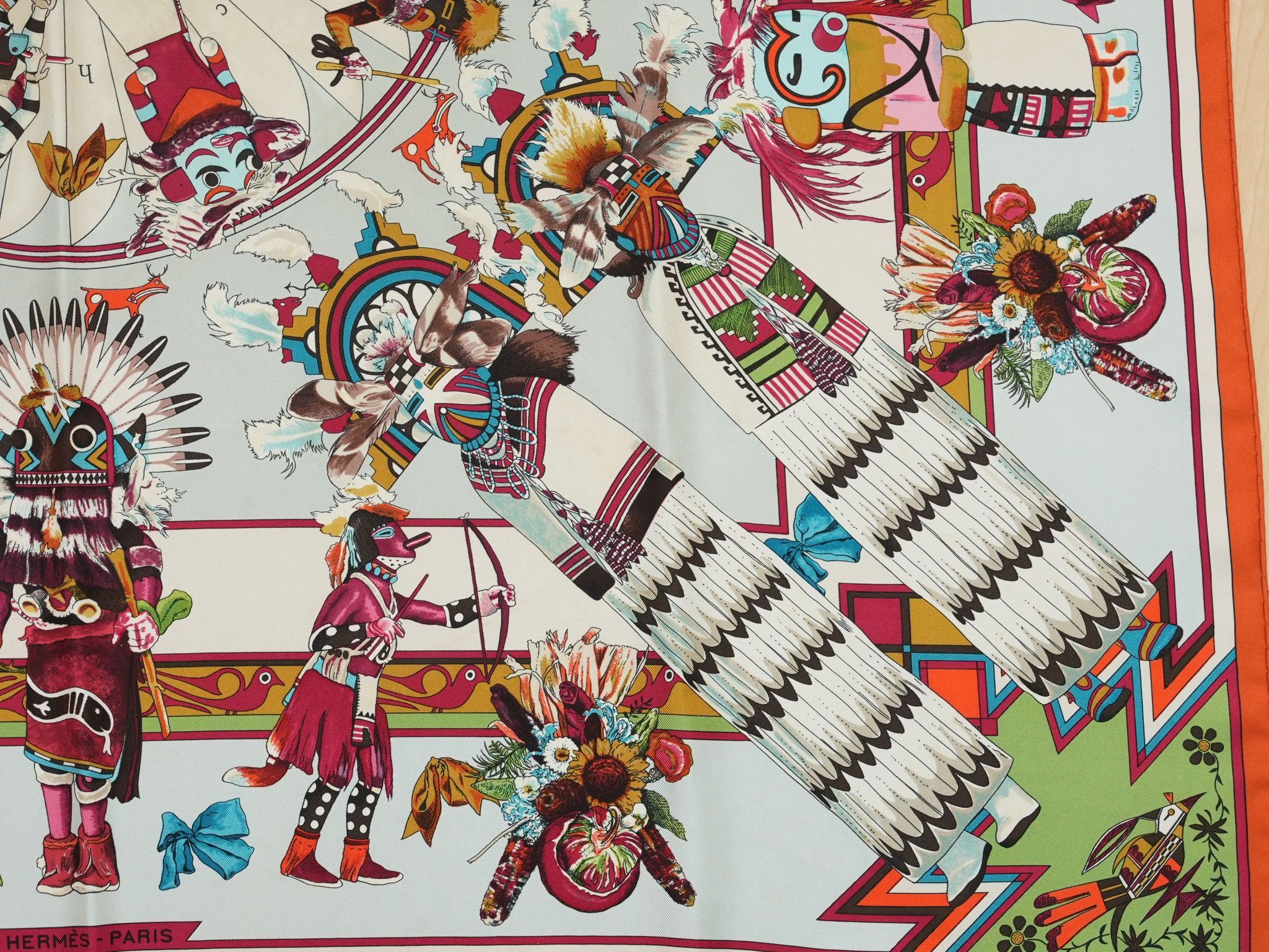 Hermes Hermes Scarf Kachina by Kermit Oliver 90 cm silk native Size ONE SIZE - 6 Thumbnail