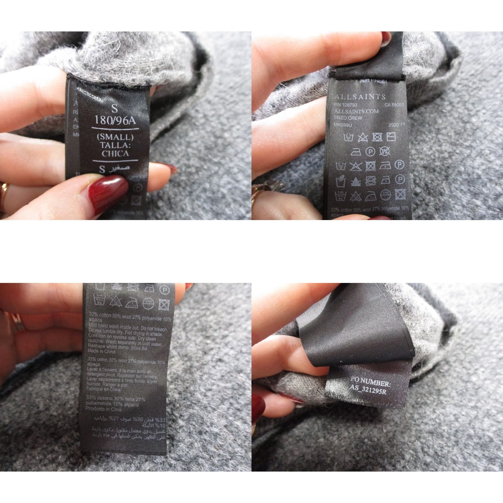 Allsaints AllSaints Sweater Men S Gray Wool Blend Enzo Crew Pullover Classic Preppy Modern Size US S / EU 44-46 / 1 - 8 Thumbnail