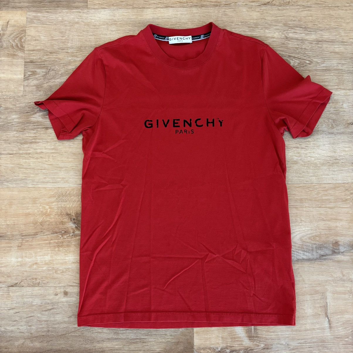 Givenchy Givenchy Red Broken Logo Tee Size Small Size US S / EU 44-46 / 1 - 1 Thumbnail