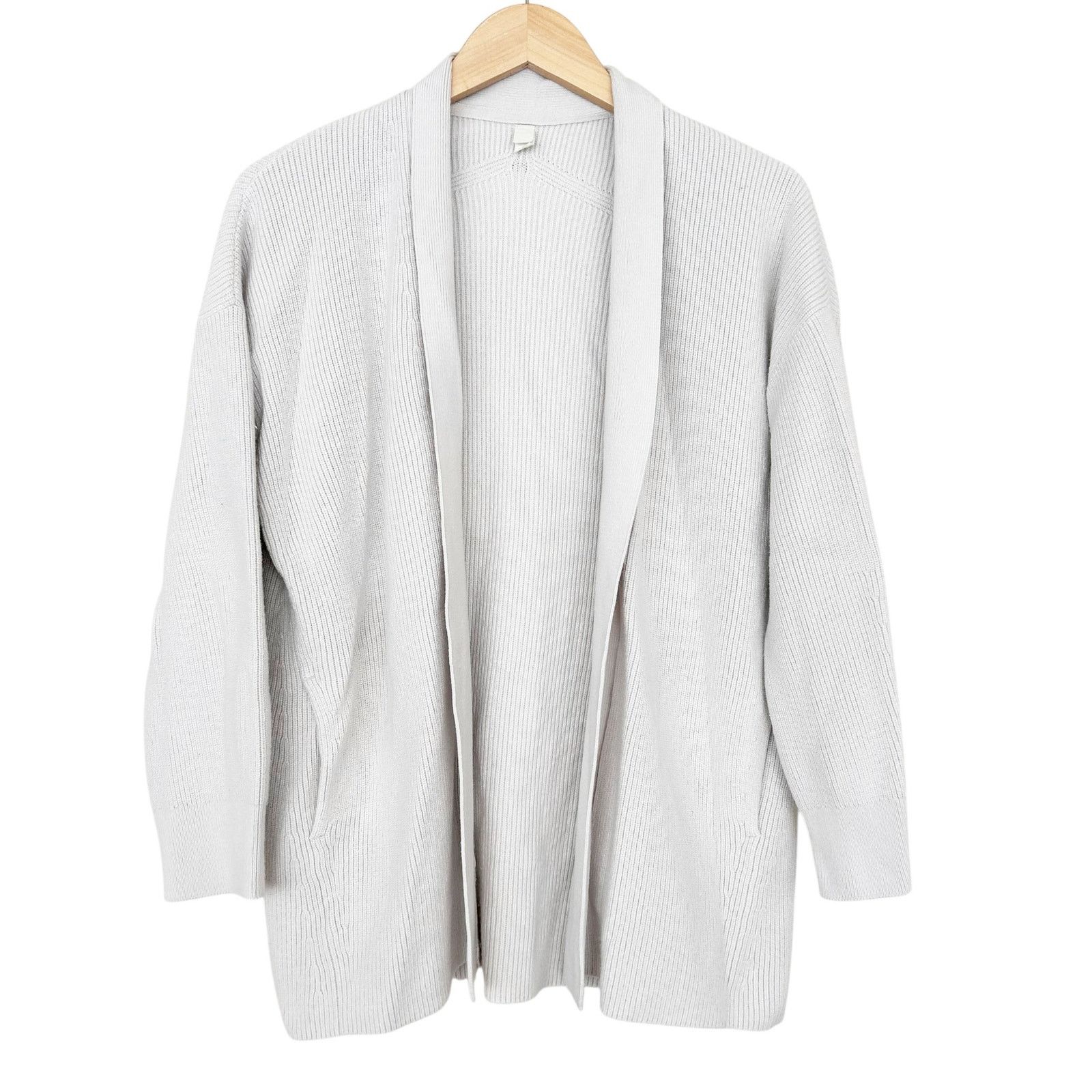 Lululemon Lululemon Cream Merino Wool Ribbed‎ Long Wrap Cardigan Sz 6 Size M / US 6-8 / IT 42-44 - 1 Thumbnail