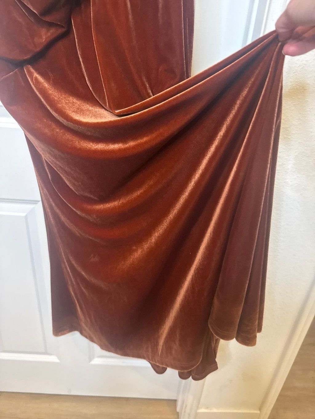Other NWOT Revelry Velvet feel brown maxi cocktail dress gown 14 Size XL / US 12-14 / IT 48-50 - 4 Thumbnail