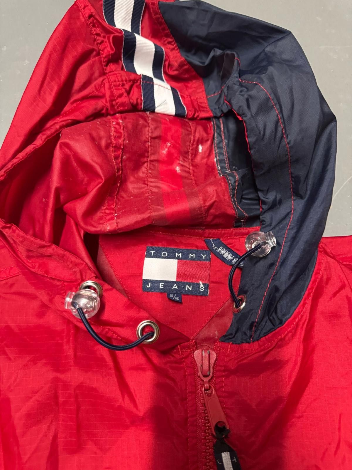 Tommy Jeans Tommy Jeans Red Hooded Jacket with Stripe Detail Size US XL / EU 56 / 4 - 4 Thumbnail