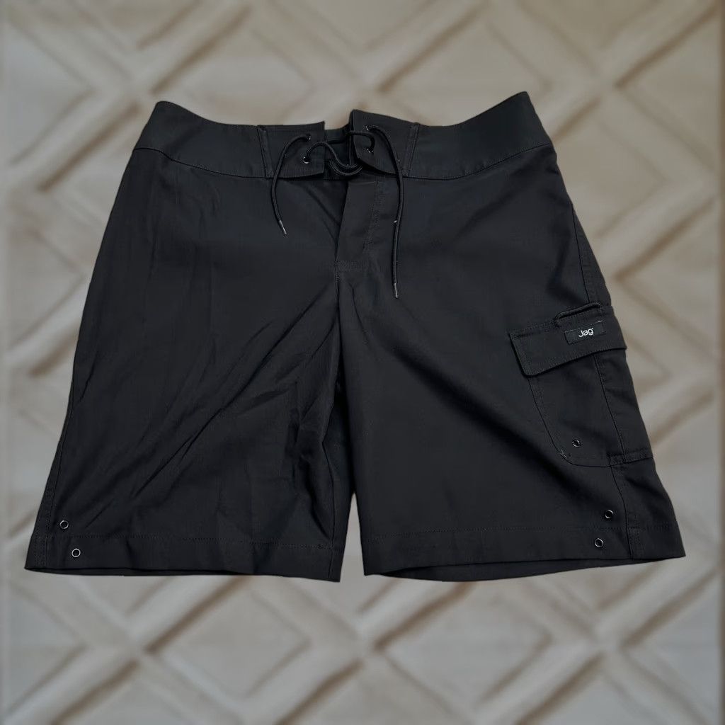 Vintage Jag Cargo Board Shorts Mens Small Black Drawstring Swimming Beach Trunks 34x9 Size US 29 - 1 Thumbnail