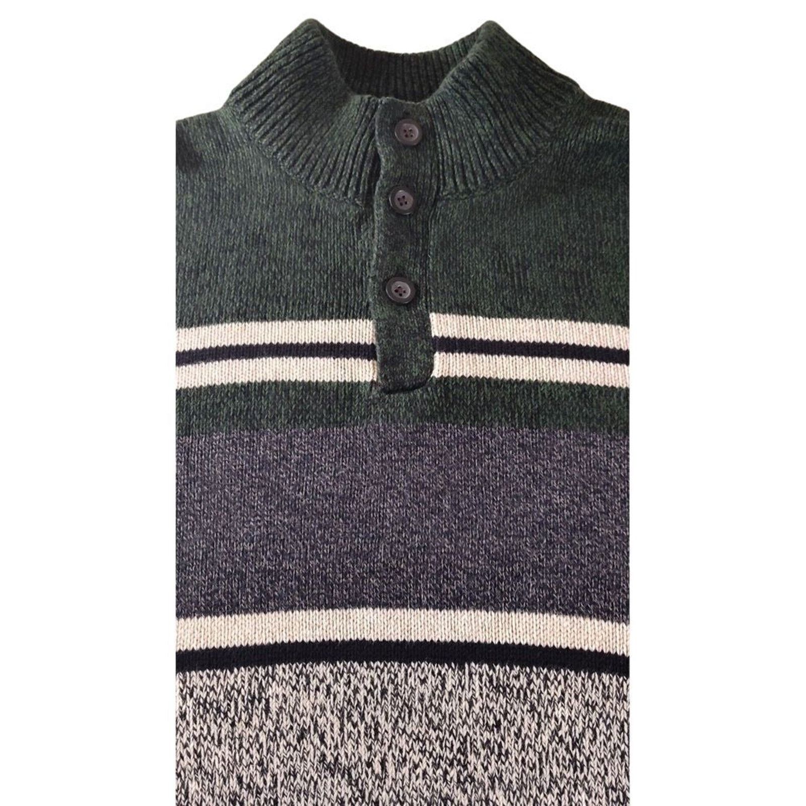 Chaps Chaps Striped Mock Neck 3 Button Sweater Colorblock Mens XL Size US XL / EU 56 / 4 - 6 Thumbnail