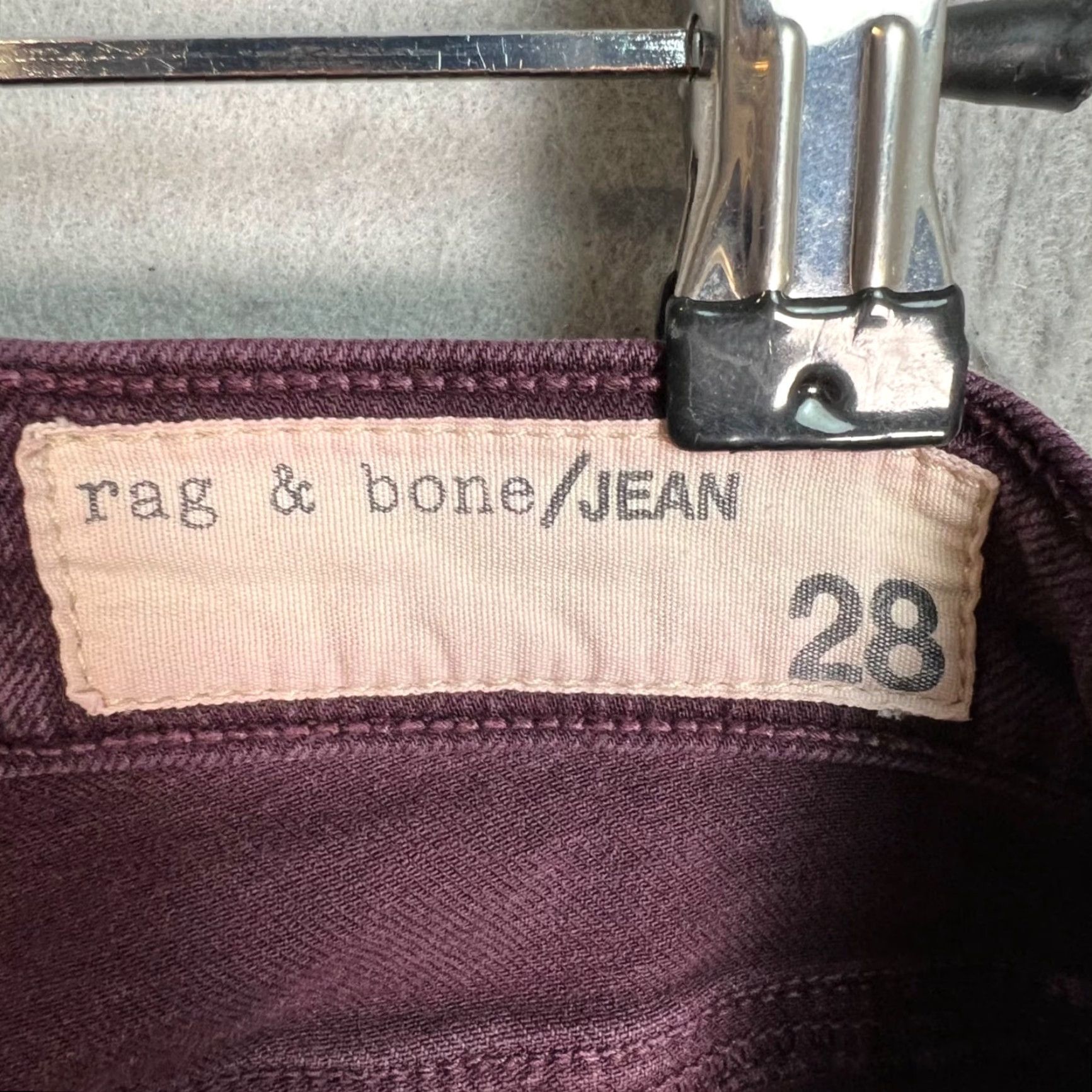 Rag & Bone Rag & Bone Womens Jeans Size 28 Burgundy Skinny Cotton Blend Size 28" / US 6 / IT 42 - 3 Thumbnail