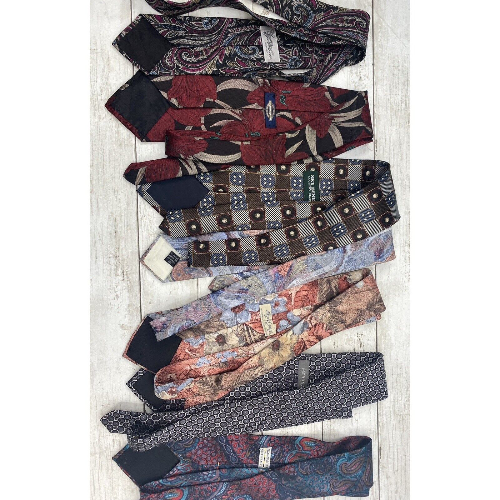 Other Lot of 7 Neck Ties Assorted Lot Allyn St George, Sky Bend, Size ONE SIZE - 11 Thumbnail