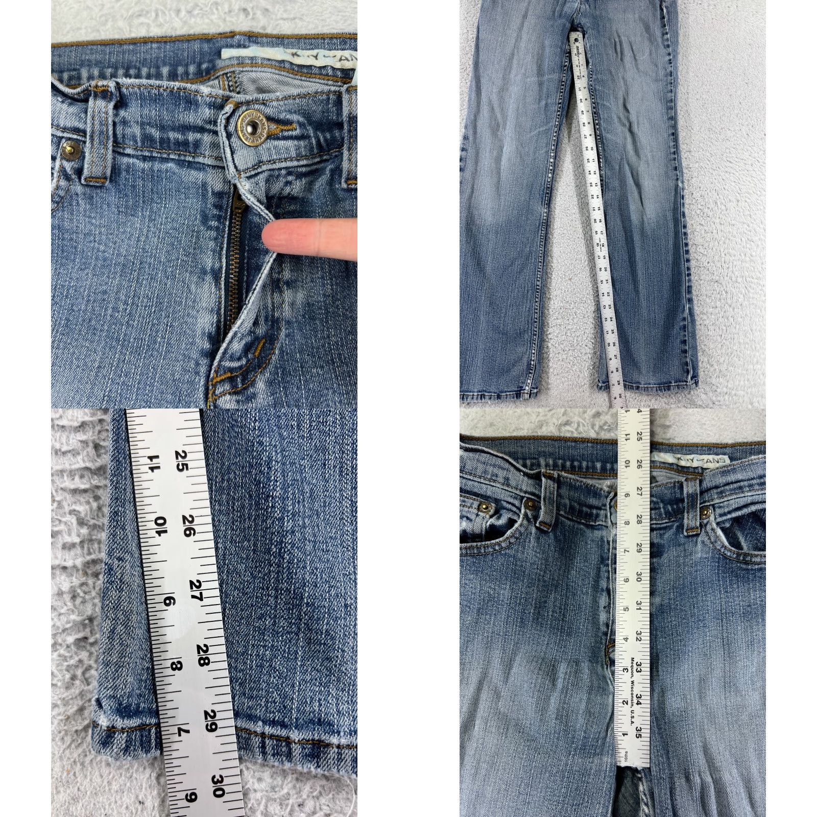 DKNY DKNY Pants Women 4 Denim Jeans Flared Leg Mid Rise Blue Medium Wash 25x29 Size 27" / US 4 / IT 40 - 8 Thumbnail