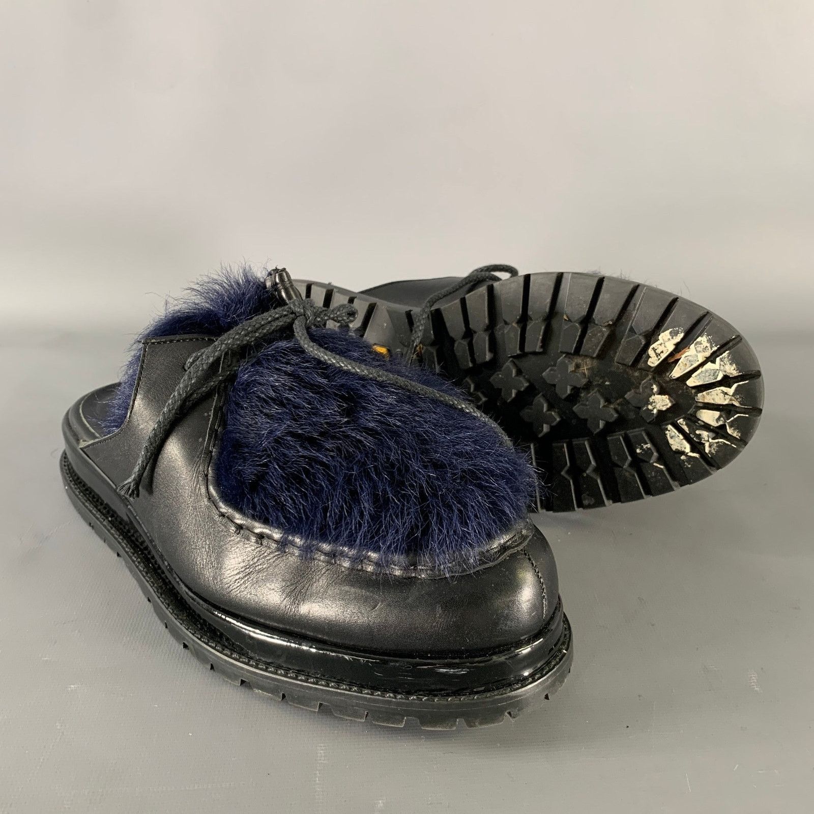 Sacai SACAI Size 8 Black Navy Leather Mules Loafers Size US 8 / EU 41 - 5 Thumbnail