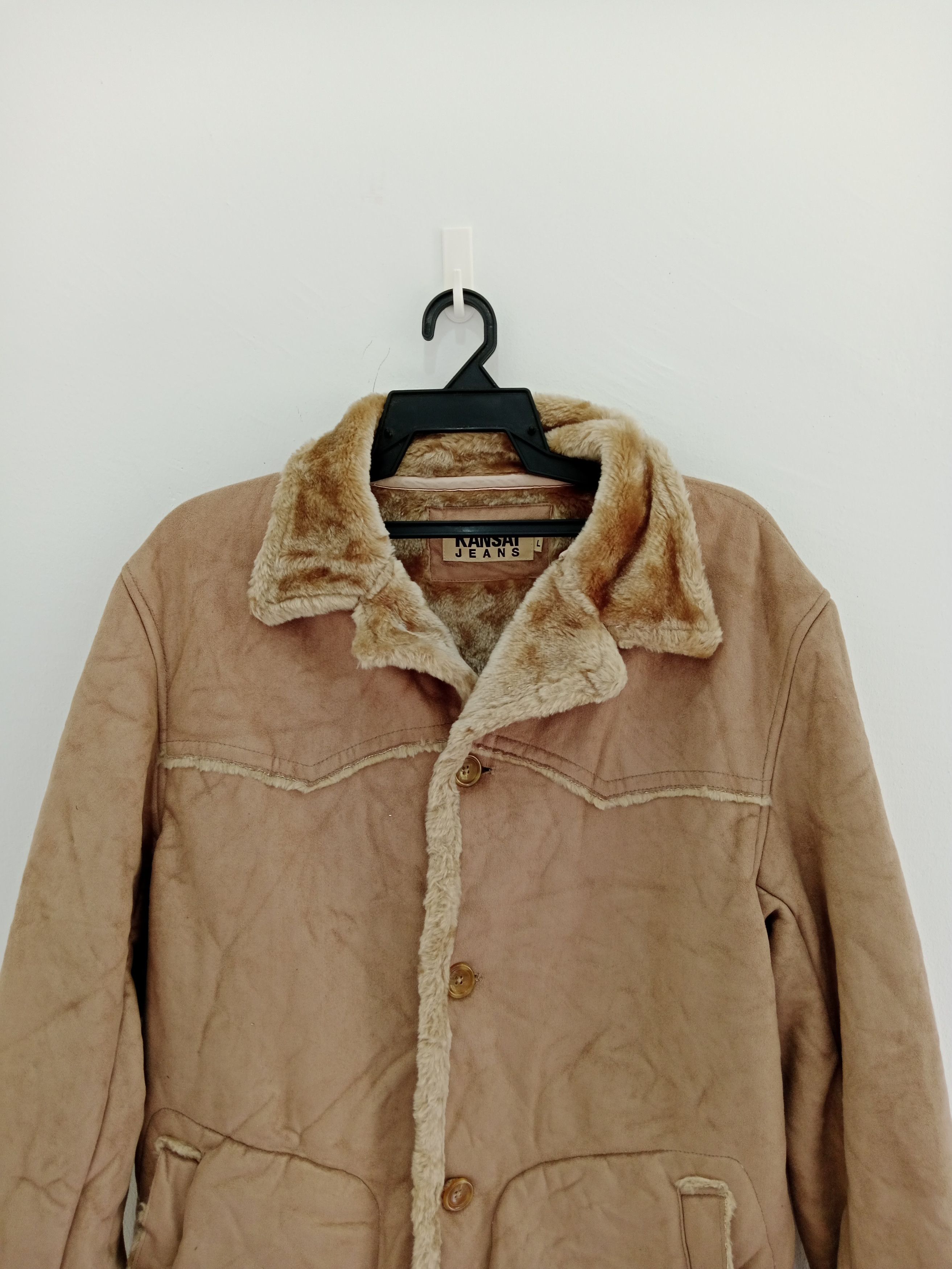 Japanese Brand × Kansai Yamamoto Kansai Jeans Fur Jacket Japanese Brand Size US L / EU 52-54 / 3 - 3 Thumbnail