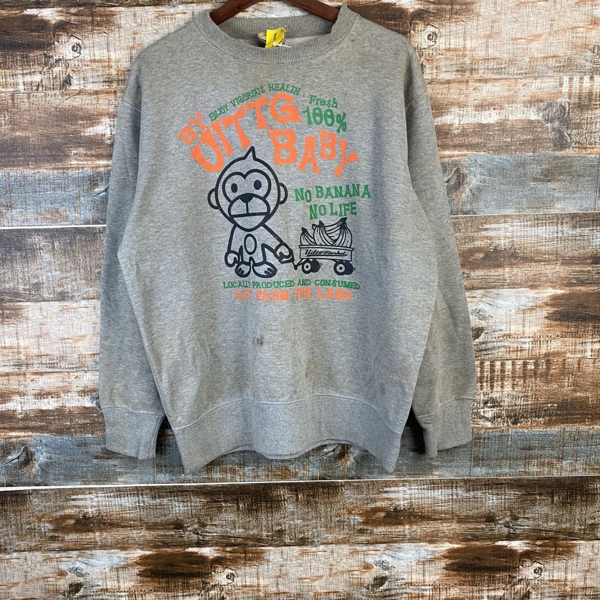 Japanese Brand DL Uittg Baby Gray Vintage thrashe Sweatshirt #C1200 Size US L / EU 52-54 / 3 - 3 Thumbnail