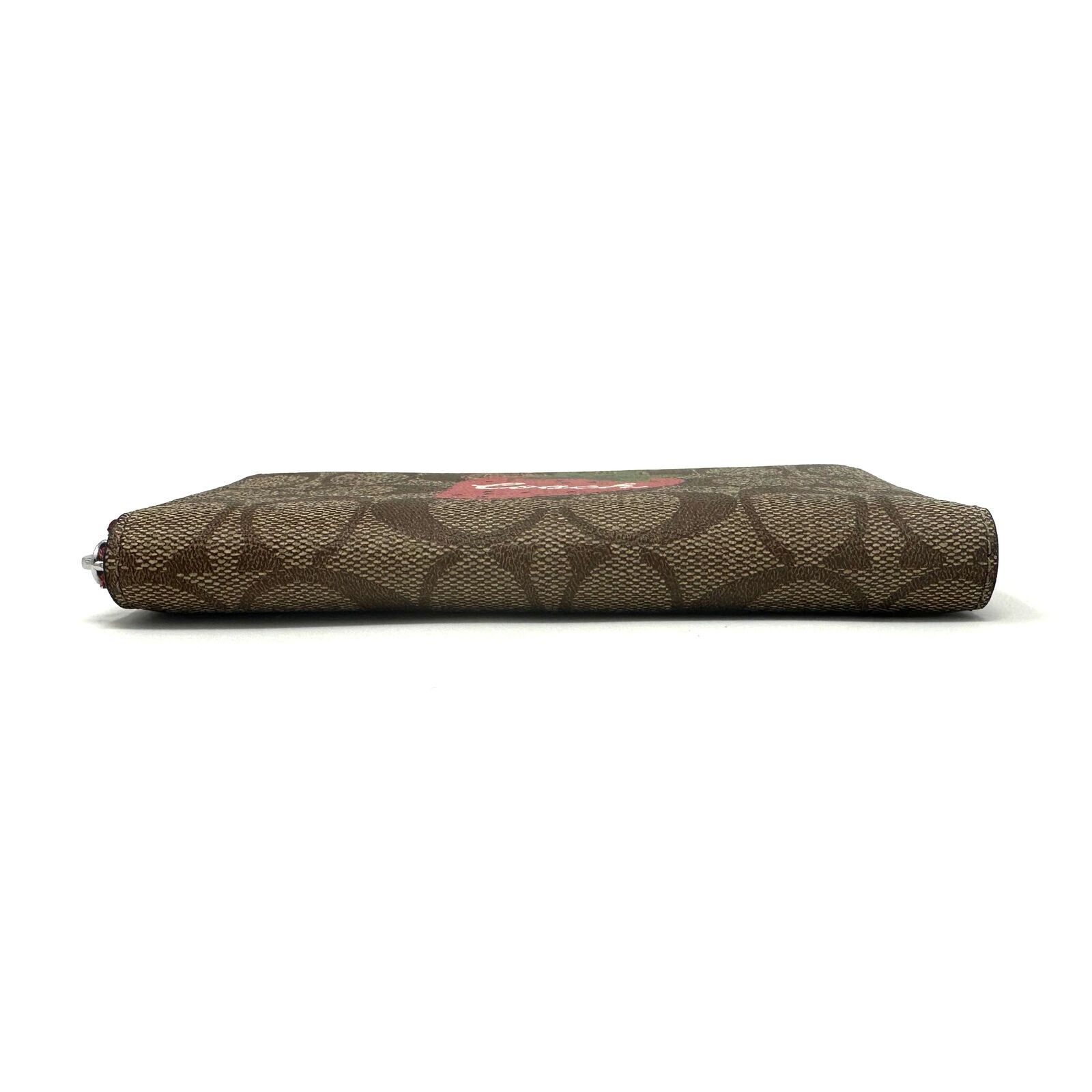 Coach Coach Medium Id Zip Wallet Signature Canvas Strawberry CH529 Size ONE SIZE - 7 Thumbnail