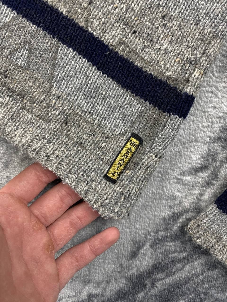 Armani Vintage Armani Jeans Wool Knit Sweater Big Monogram Logo Size US M / EU 48-50 / 2 - 2 Thumbnail