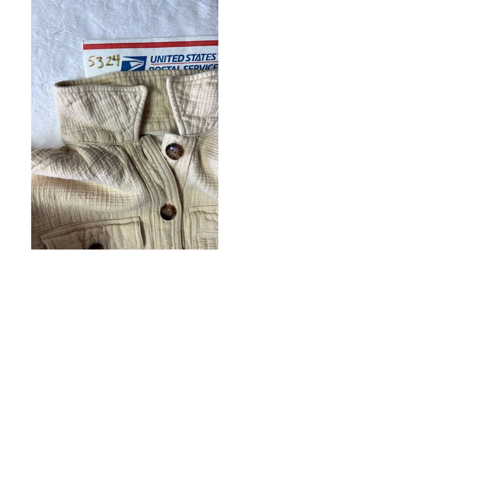 Madewell Madewell Shirt Jacket Womens XS Beige Button-Up Long Sleeve Collared Knit Cotton Casual Wrapper? Size XS / US 0-2 / IT 36-38 - 9 Thumbnail
