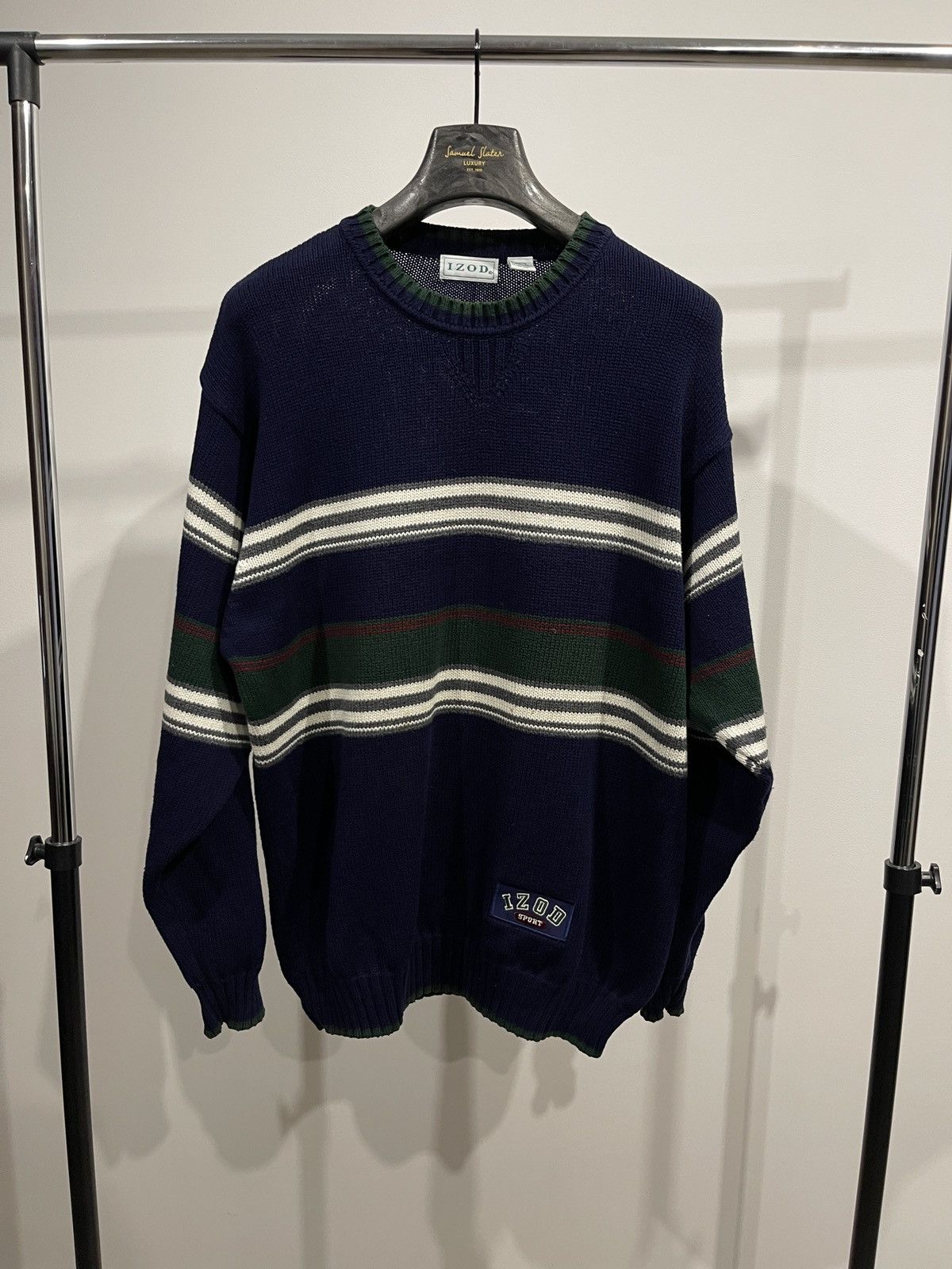 Izod × Vintage Vintage IZOD sweater jumper big logo rare dark blue L Size US L / EU 52-54 / 3 - 1 Thumbnail