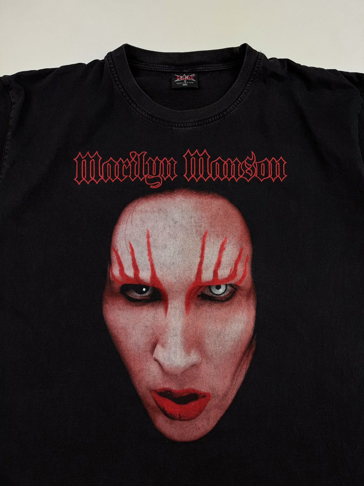 Band Tees × Vintage Distressed Y2K Marilyn Manson Face Graphic T-Shirt Size US XL / EU 56 / 4 - 3 Thumbnail
