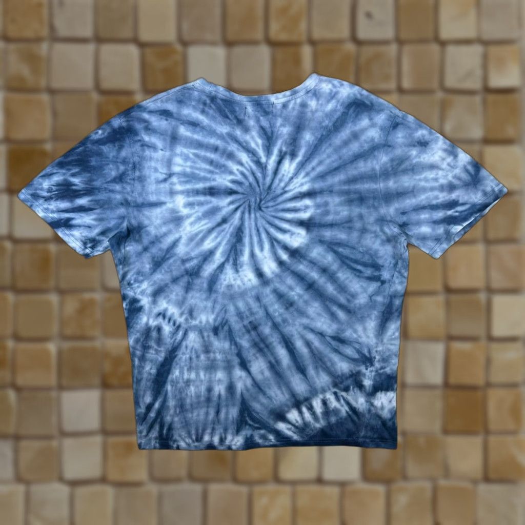 Vintage Atlas For Men Eagle Nature Graphic Blue Tie Dye T-Shirt Medium M Regular Cotton Short Sleeve Crew Neck Men Shirt Size US M / EU 48-50 / 2 - 1 Thumbnail