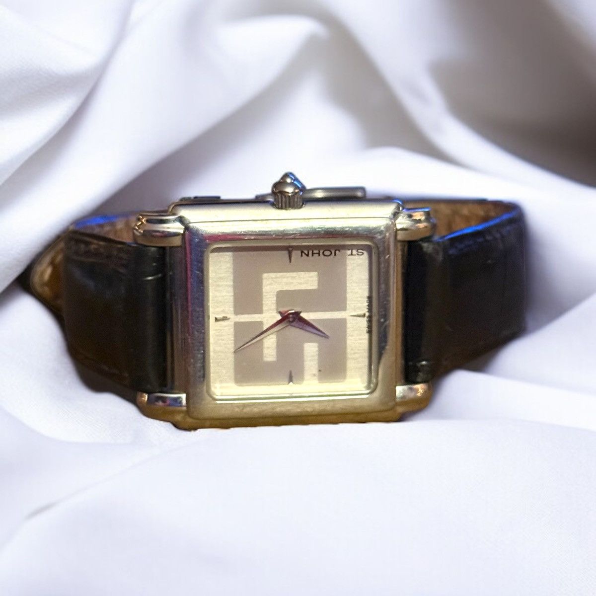 St. John St. John signature logo black leather band watch Size ONE SIZE - 1 Thumbnail