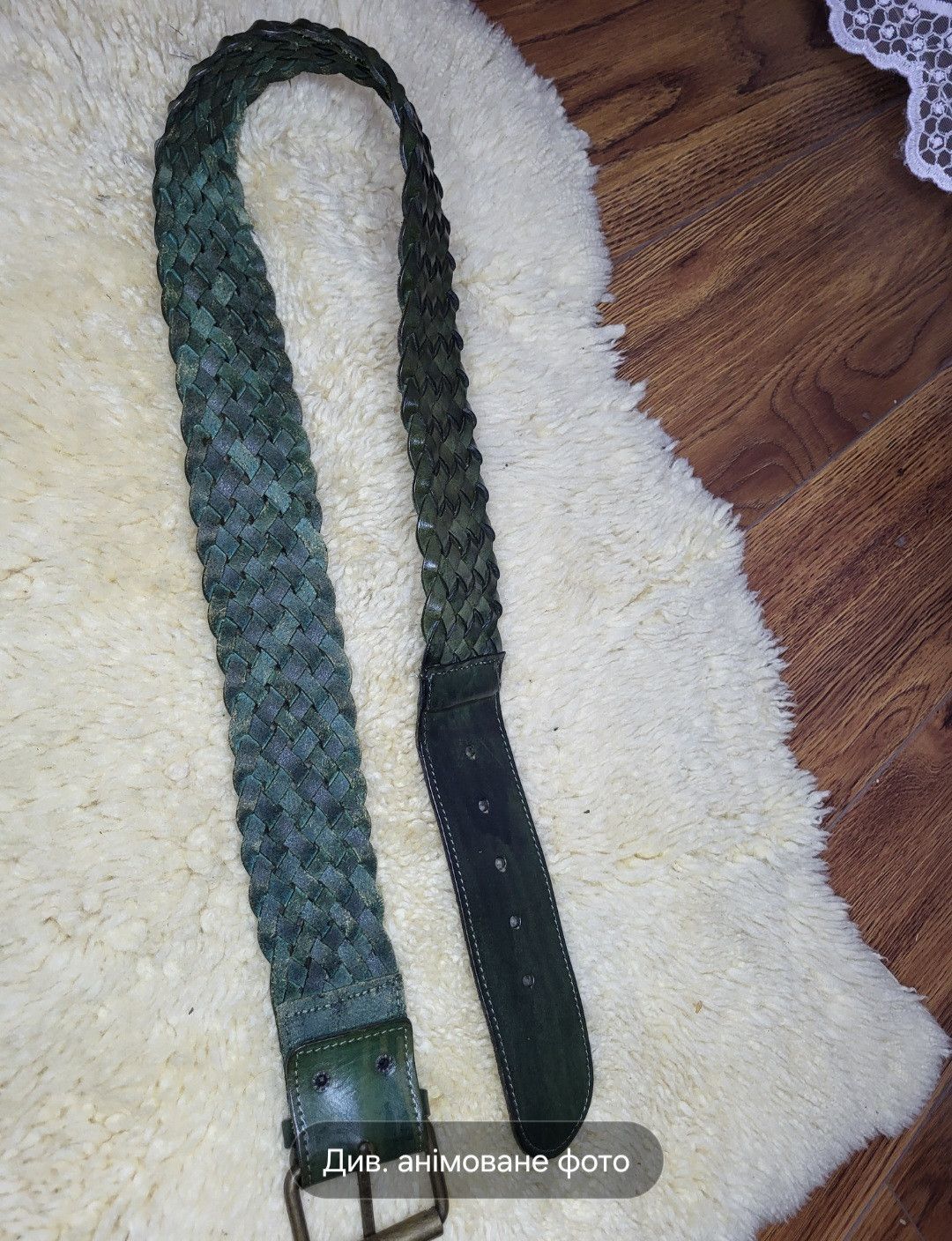 Other Bekaloo Hand-Braided Leather Belt – Made in France – Green Size ONE SIZE - 5 Thumbnail