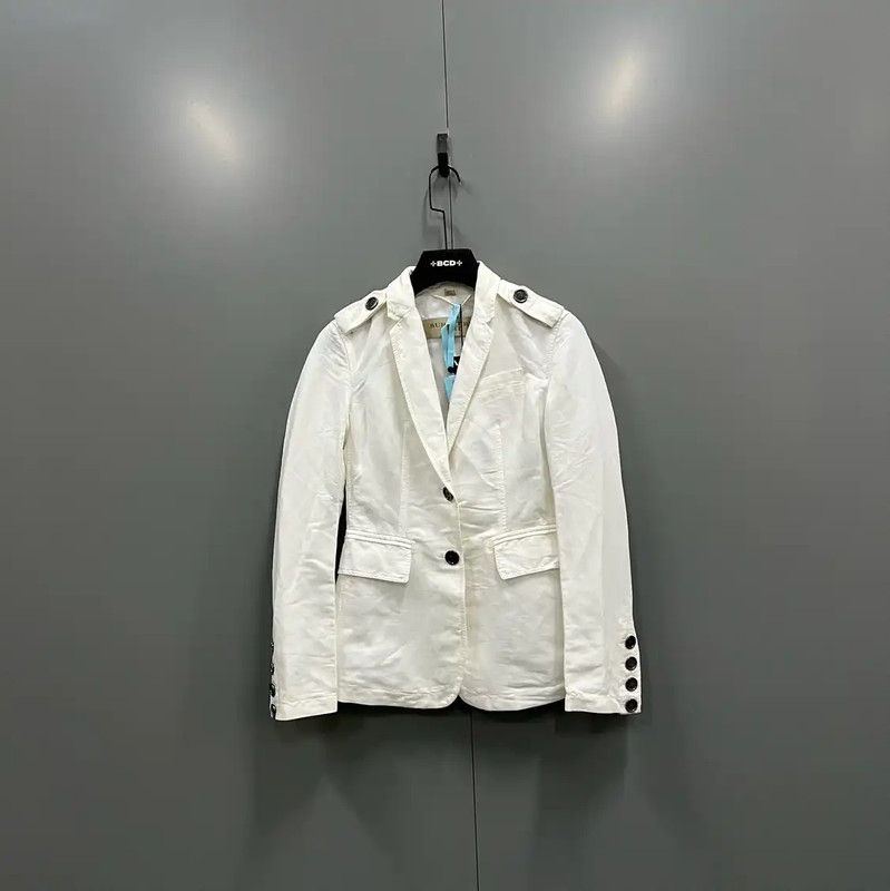 Burberry Burberry Women's White Cotton Spring Jacket Size ONE SIZE - 1 Thumbnail