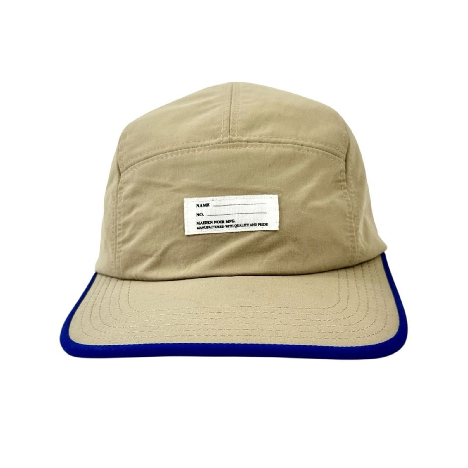 Maiden Noir Tan Beige & Royal Blue Five Panel Adjustable Camp Hat Cap Size ONE SIZE - 1 Thumbnail