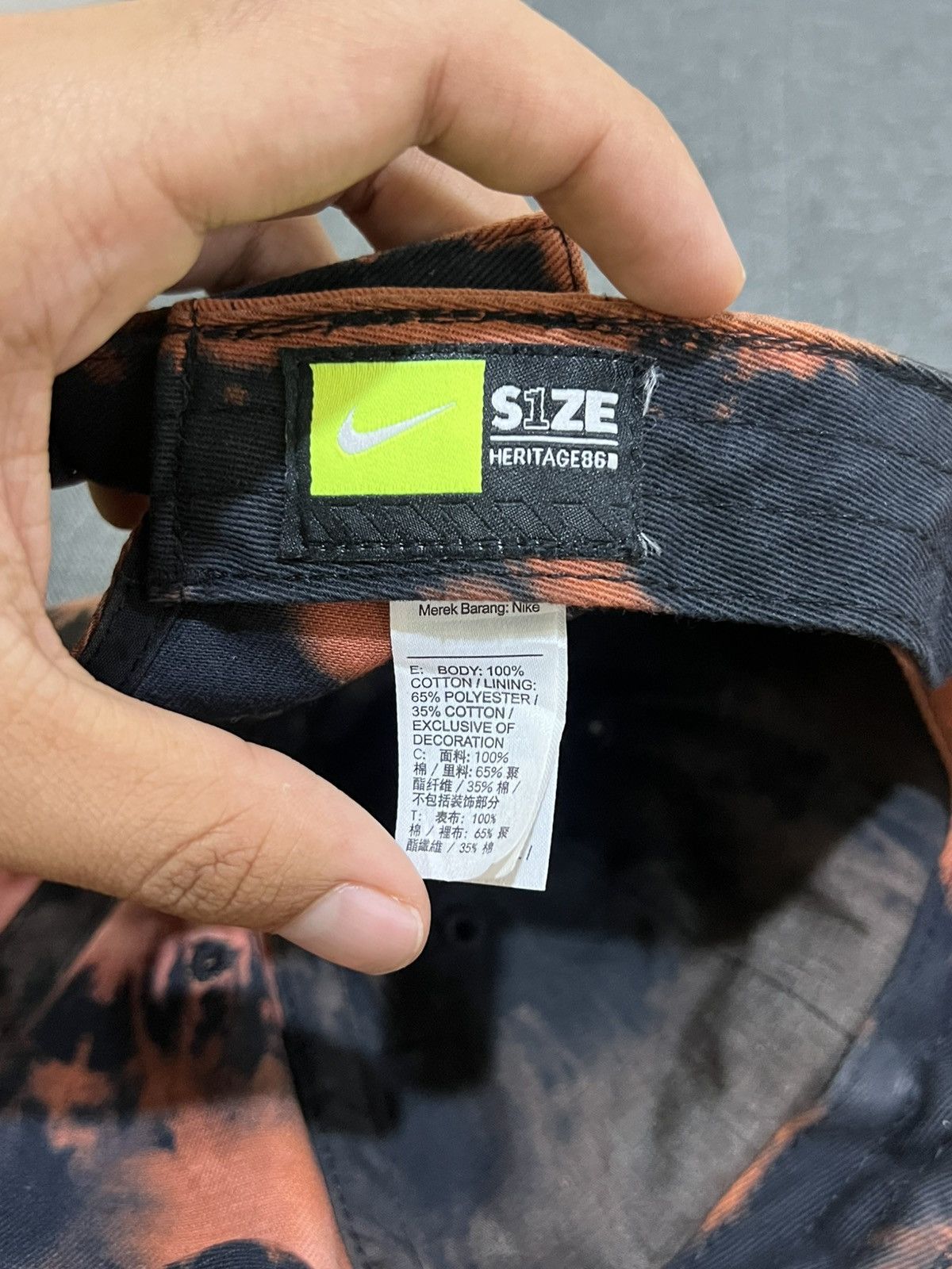 Nike × Vintage Rare 🔥 Nike Heritage Custom Tiedye Acid Wash Cap Size ONE SIZE - 7 Thumbnail