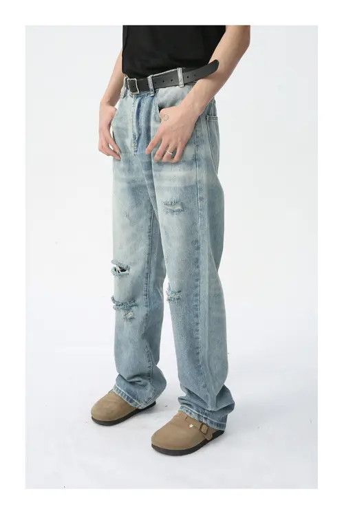 VIBE American street cool damaged washed distressed jeans Size US 32 / EU 48 - 6 Thumbnail