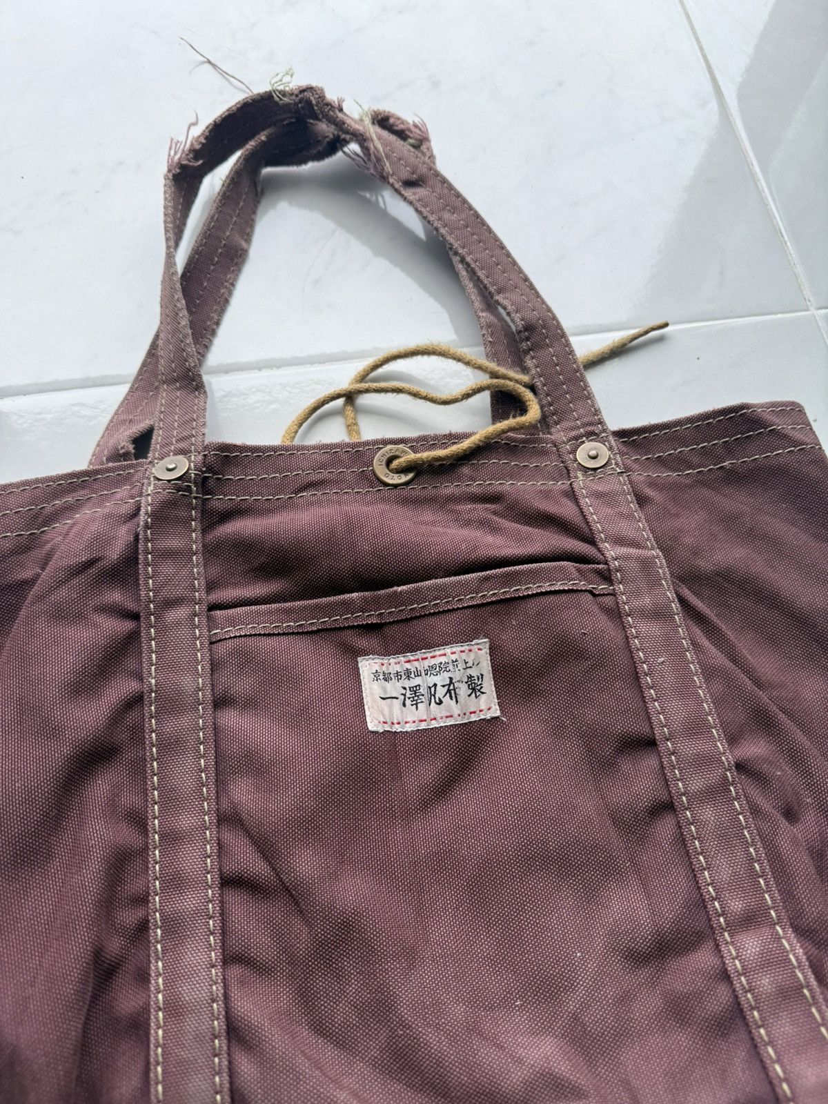 Japanese Brand VTG Japanese Craftmanship Ichizawa Kyoto Red Crimson Totebag Size ONE SIZE - 6 Thumbnail