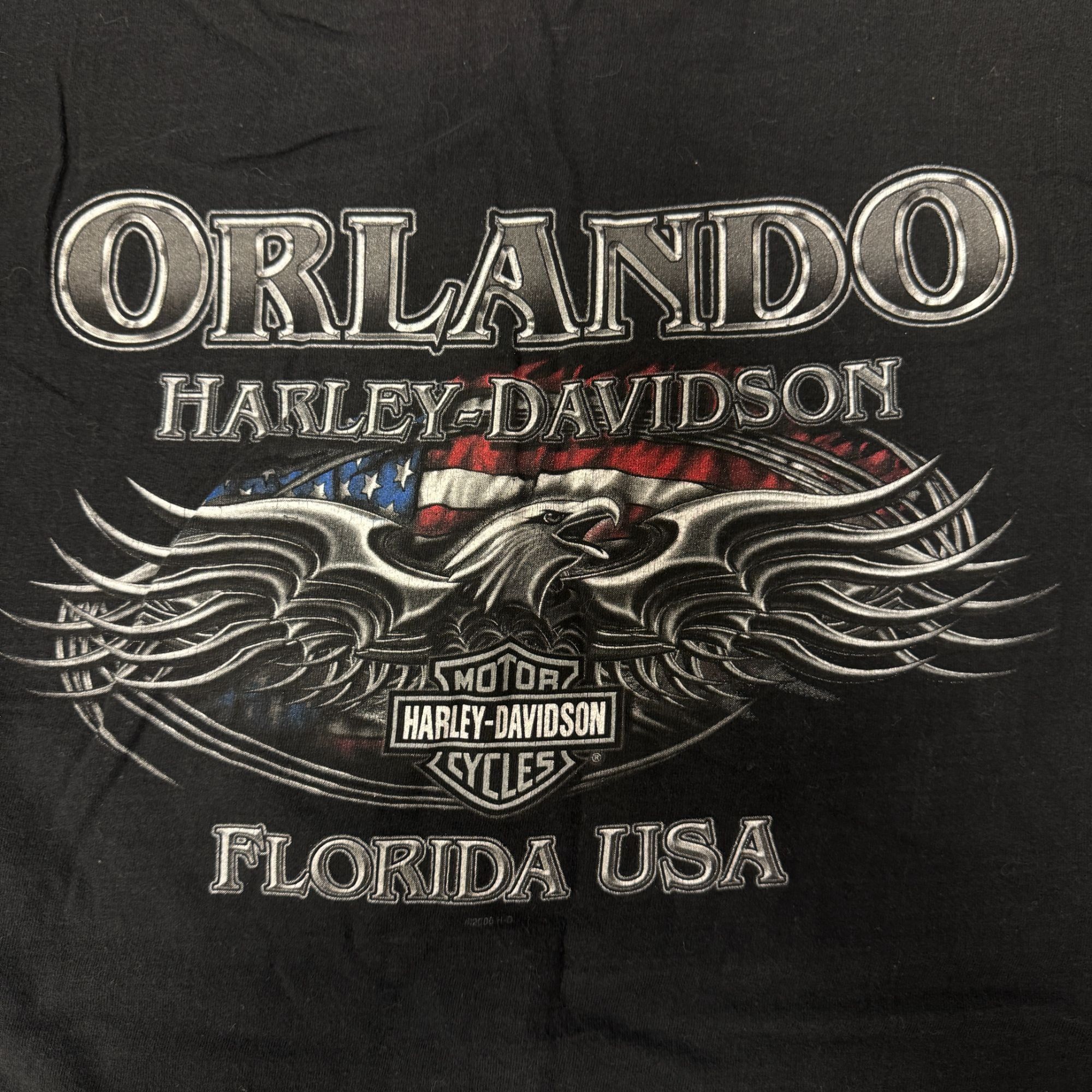 Harley Davidson Motorcycle EAGLE American FLAG Spellout USA FREEDOM Biker T Size US XXL / EU 58 / 5 - 4 Thumbnail
