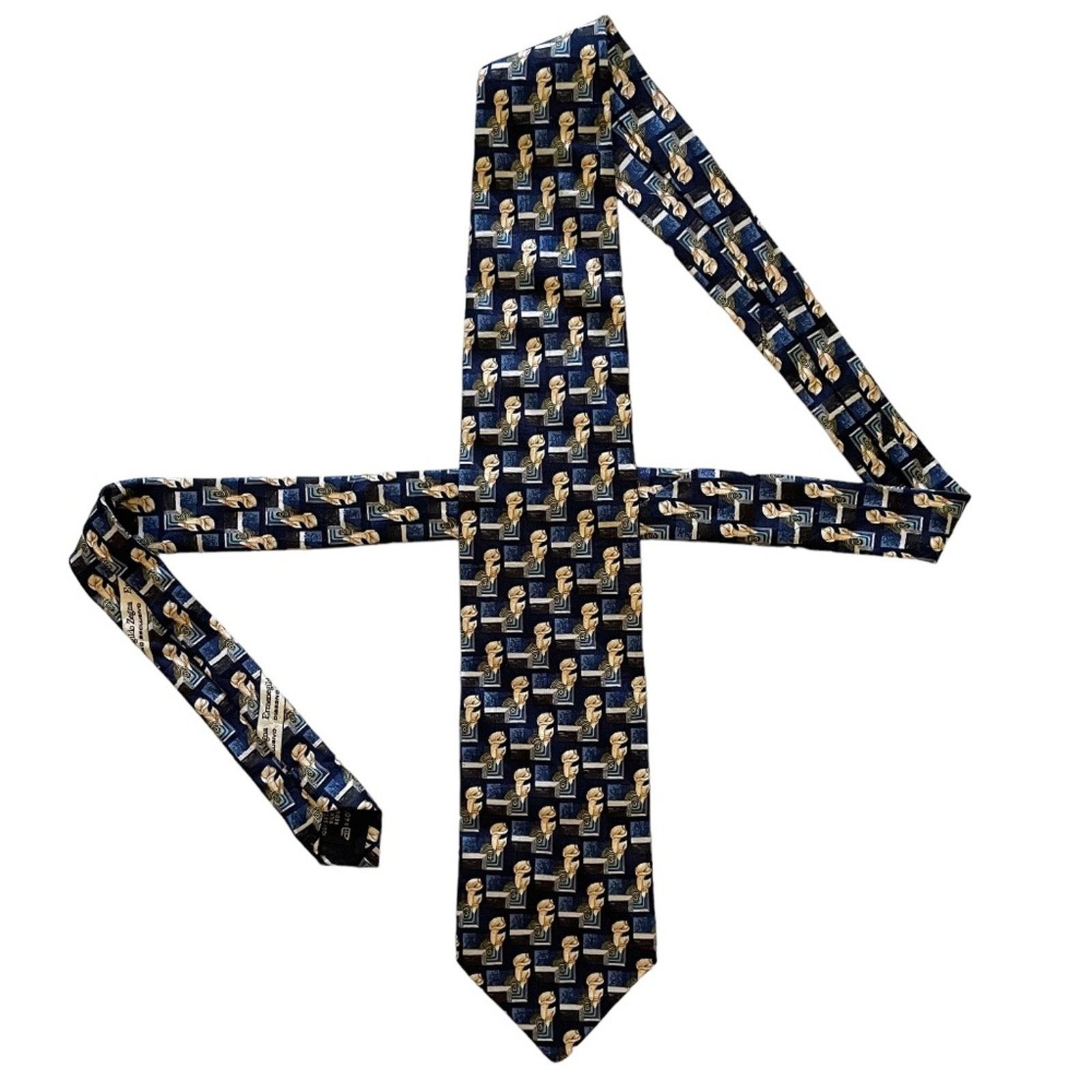 Ermenegildo Zegna Ermenegildo Zegna Blue Calla Lily Floral Patterned Silk Tie Size ONE SIZE - 2 Thumbnail