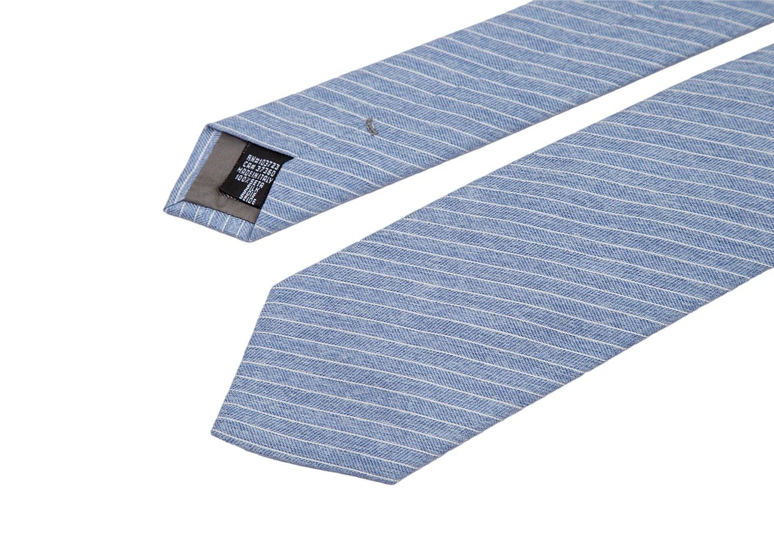 Emporio Armani Silk Herringbone Regimental Tie in Light Blue Size ONE SIZE - 4 Thumbnail