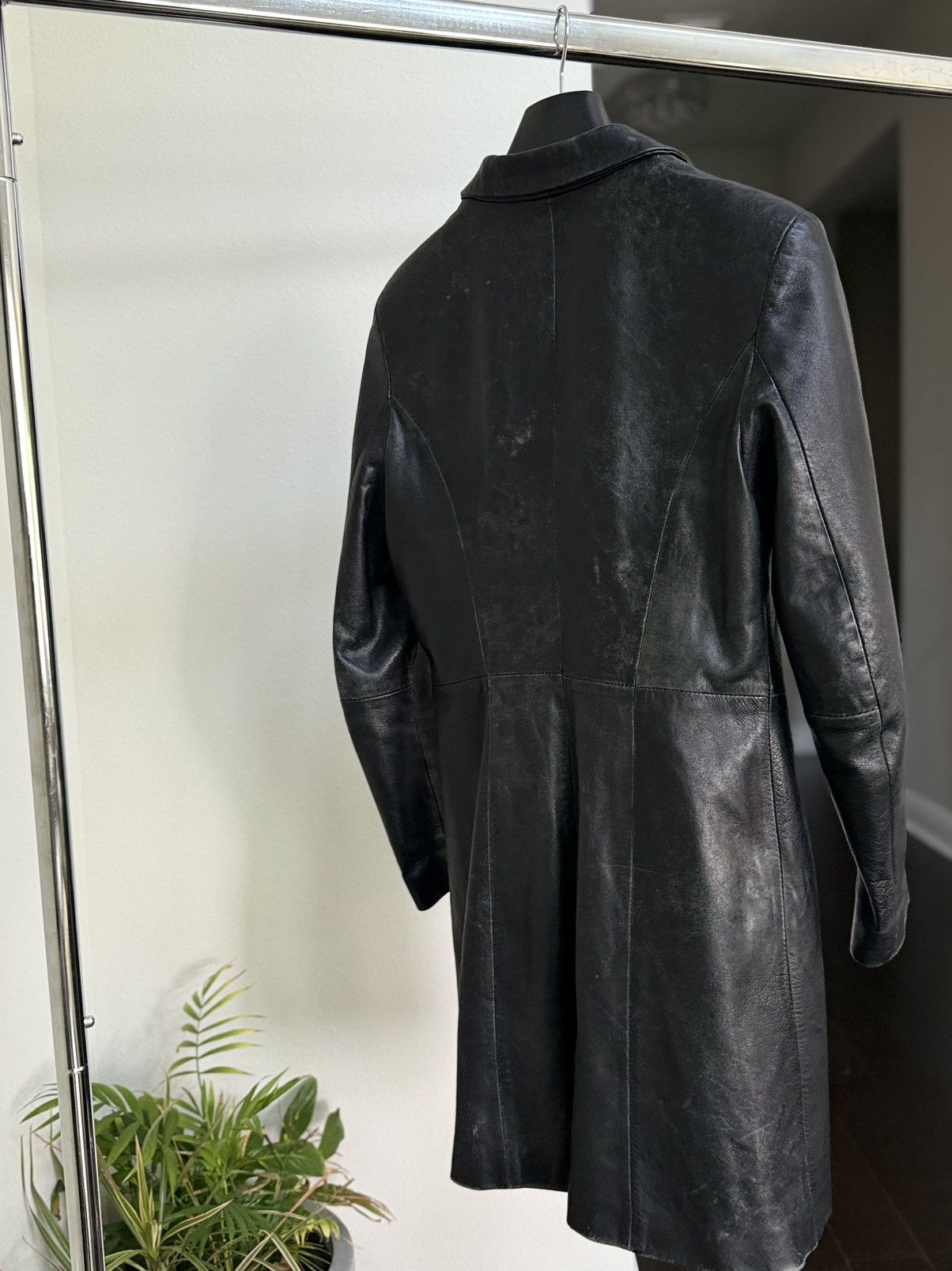 Other Vintage Black Longline Jacket IT, Genuine Leather Size 4-6 S Size S / US 4 / IT 40 - 13 Thumbnail