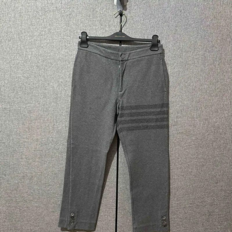 Thom Browne Thom Browne Gray Cotton Embroidered Casual Pants 0089 Size US 26 / EU 42 - 1 Thumbnail