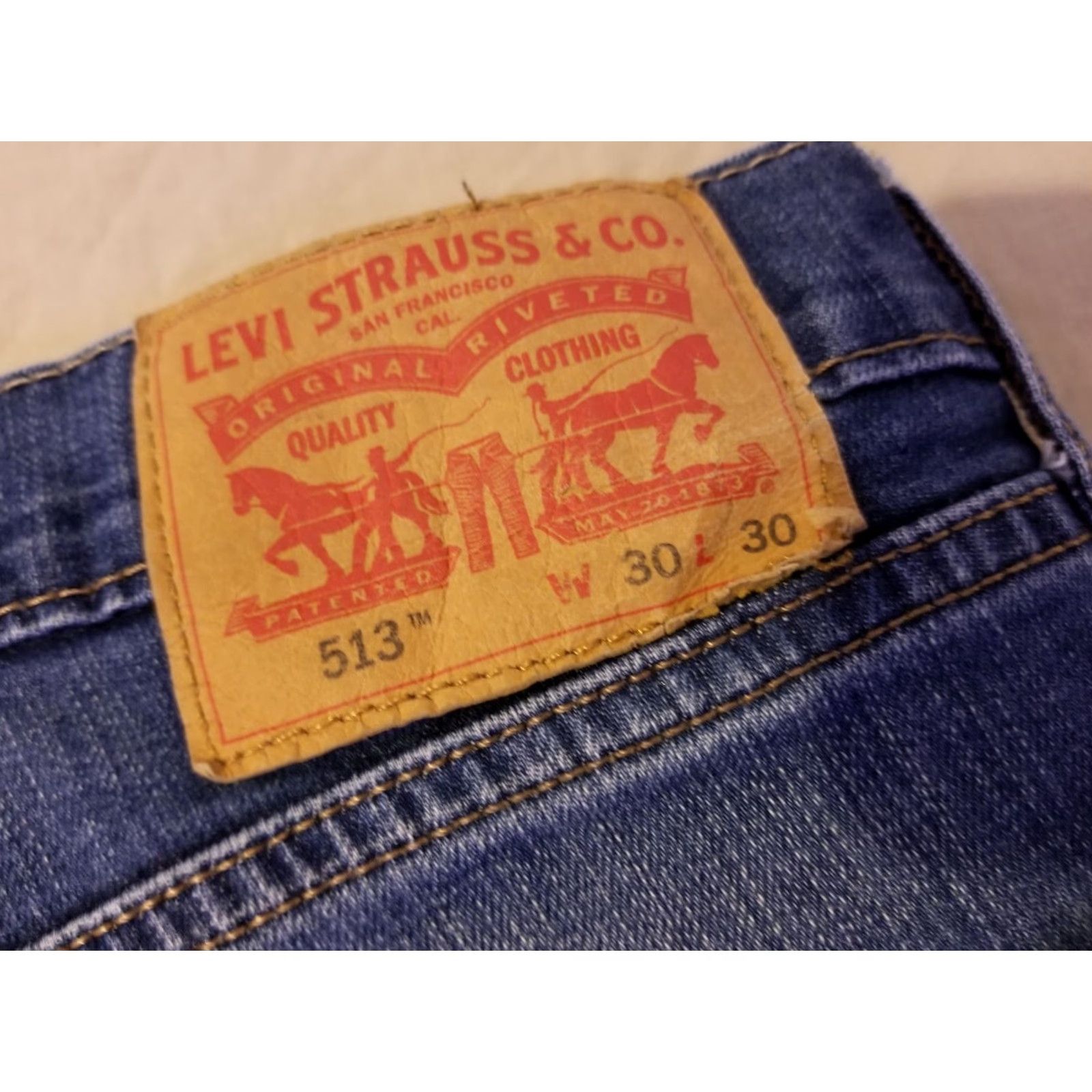 Levi's Levi's Jeans 513 Slim Straight Cotton Denim Pants Stretch 30x30 Blue Mens Regular Size US 30 / EU 46 - 4 Thumbnail