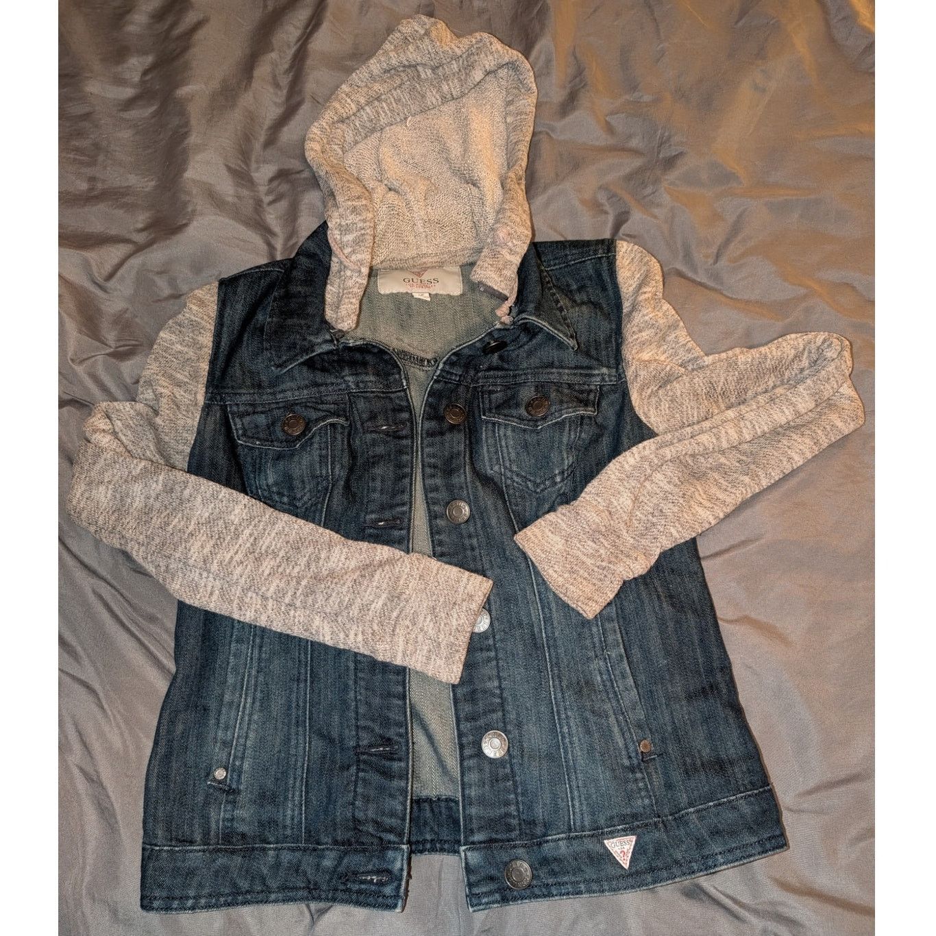 Guess Guess Jeans Denim Jacket Hoodie Sweater Hybrid Small Womens Size S / US 4 / IT 40 - 1 Thumbnail